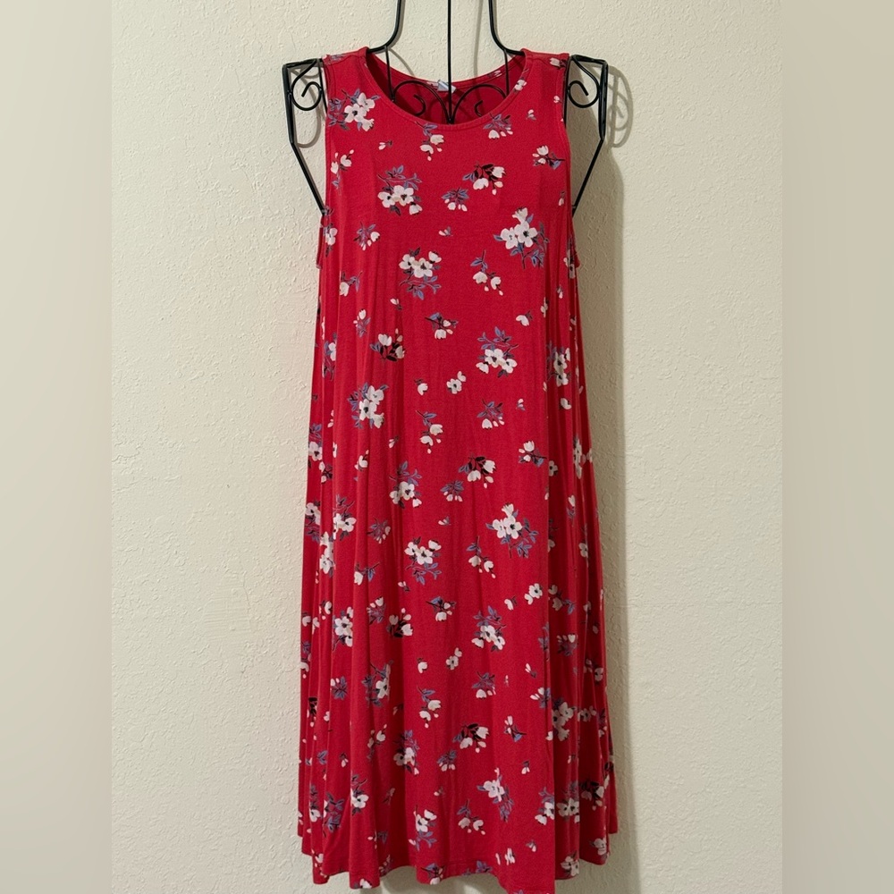 Old Navy Floral Red Sleeveless Dress